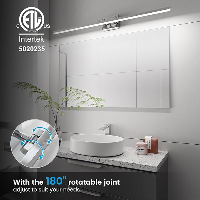 VOLISUN Modern Bathroom Vanity Light 48 inch, 30W Dimmable 5CCT Led Bathroom - Image 2