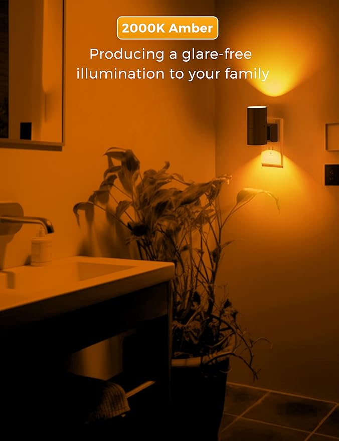L LOHAS LED Night Light, Amber Nightlight, Dimmable Night Light, Light Sensor - Image 7