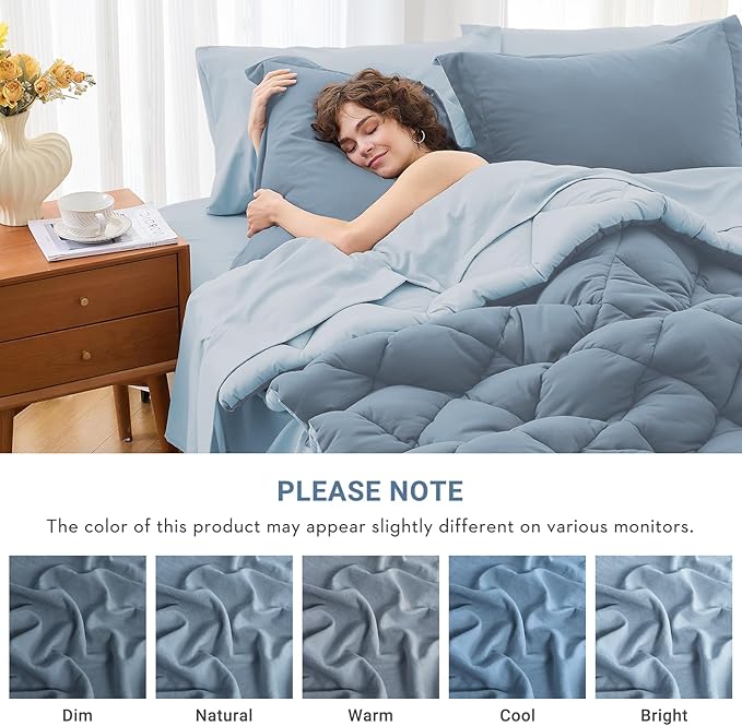 MUXHOMO 5 Pieces Twin Comforter Set, Reversible Bed in a Bag Twin Size - Image 4