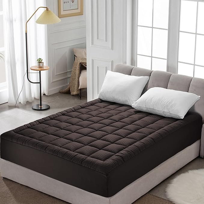 HYLEORY King Mattress Pad Quilted Fitted Mattress Protector Cooling Pillow Top - Image 7