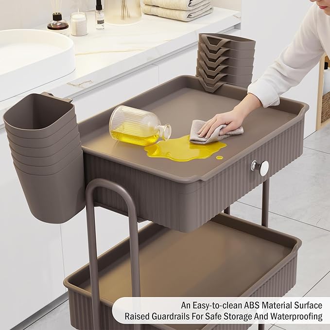3 Tier Drawer Shelf Beauty Cart - Image 8