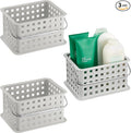 iDesign Plastic Handle-Portable Shower Caddy-Set of 3-Light Gray Basket by iDesign