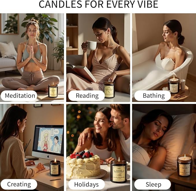 Fireside Scented Candles, 7oz Soy Wax Candle, Long Lasting Aromatherapy Jar - Image 6