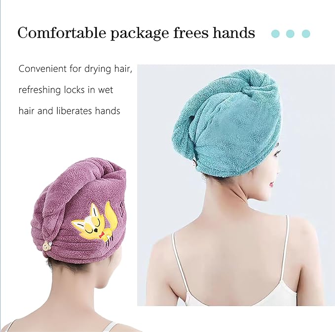 Microfiber Hair Drying Towel Wrap - Image 3