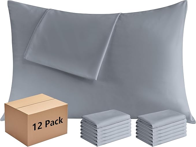 Pillowcases Standard 12 Pack, 20x26 Pillow Cases by Culve
