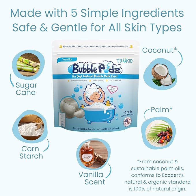 TruKid Bubble Podz Bubble Bath for Kids, & Babies, Tear Free Gentle & - Image 5