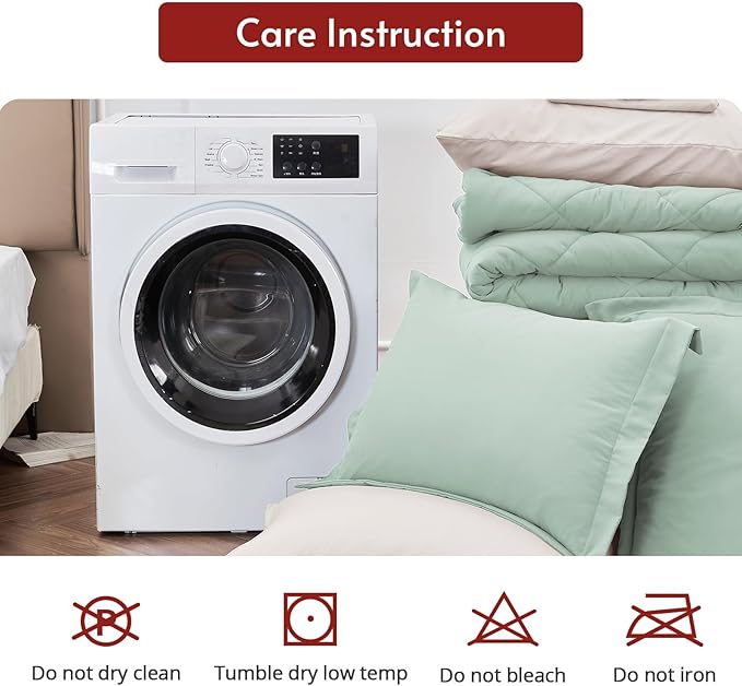 MUXHOMO 7 Pieces Full Comforter Set, Reversible Bed in a Bag Full Size - Image 9