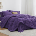 Love's cabin Queen Comforter Set Purple, 7 Pieces Queen Bed in a Bag, All by Lovescabin