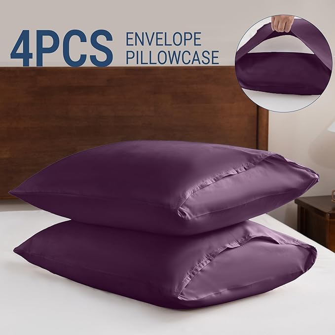 Pillowcases King 4 Pack, 20x36 Pillow Cases - Image 5