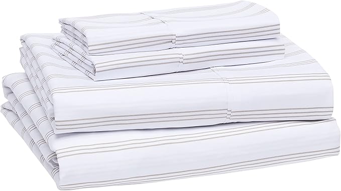 Amazon Basics Lightweight Breathable Brushed Microfiber 4-Piece Bed Sheet Set - Image 2