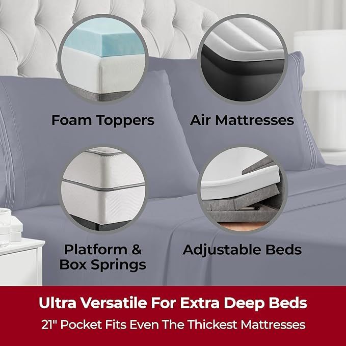 Mellanni Extra Deep California King Sheets - Image 2