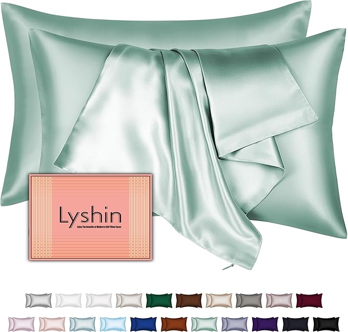 Silk Pillow Cases 2 Pack King Size by LYSHINSILKPILLOWCASES