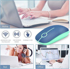 VssoPlor Wireless Mouse, 2.4G Slim Portable Computer Laptop Mouse with Nano Receiver Quiet Silent Optical Mice for Notebook, PC, Laptop, Computer-Blue and Green