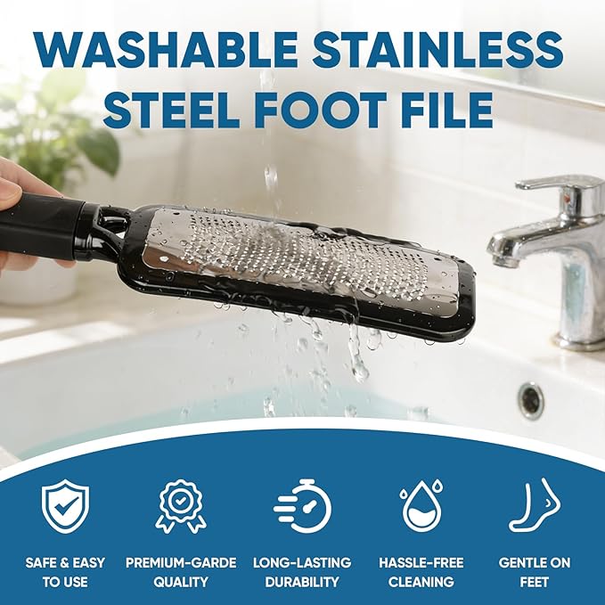 TEAWOO Foot File Callus Remover, Large Stainless Steel Foot Rasp, Heavy Duty - Image 5