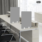 4PCS Desk Dividers Office Partitions,Privacy Desk Panel Protective, Frosted Acrylic with Clamps Classroom Privacy Shield for Offices Schools Call Centers 23.62x15.75in (Grey)