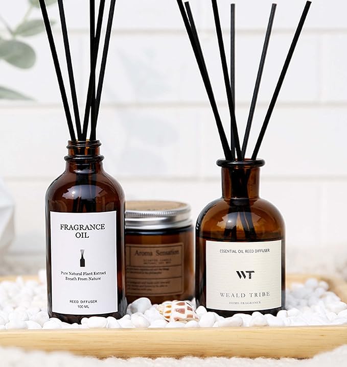 WEALD TRIBE Reed Diffuser Set for Bathroom Air Fresheners, Oil Diffuser Sticks - Image 4