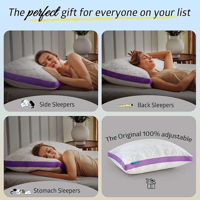 BETU Cooling Standard Pillow, Shredded Memory Foam Cool Pillow - Image 3