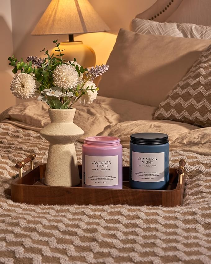 M&SENSE Lavender Citrus Candles, 19.4oz 110H Burn Time Large Natural Soy Candles - Image 7