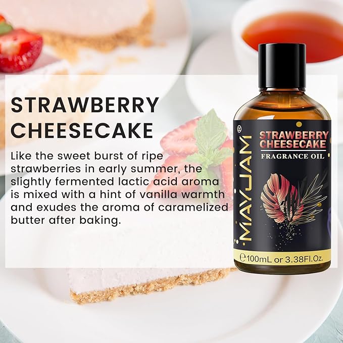 Strawberry Cheesecake Fragrance Oil Essential Oil, MAYJAM 3.38FL.OZ Strawberry - Image 3