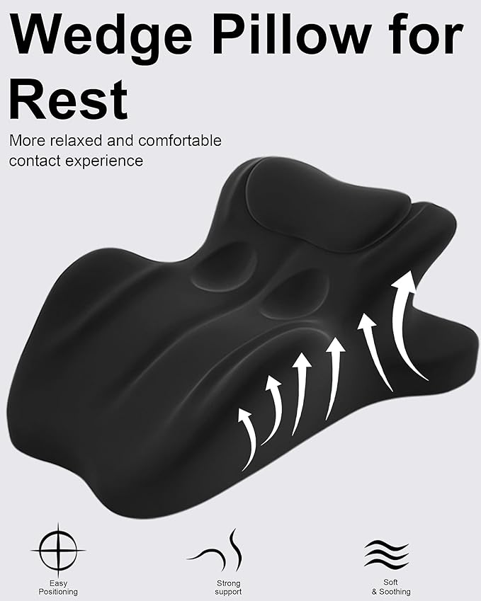 Ergonomic Memory Foam Wedge Pillow, 27° Angled Support - Image 5