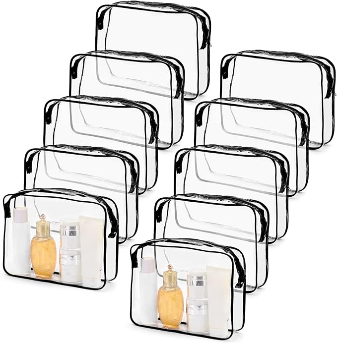 Tbestmax 10 Pack Clear Cosmetic Bags Makeup Bags Portable Waterproof TSA by Tbestmax