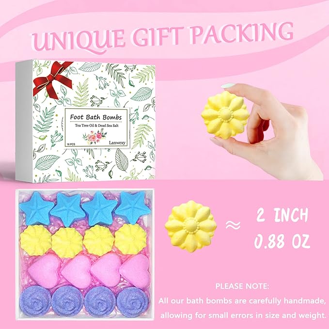 Lanwexy Bath Bombs, 32 Pack Foot Soak - Image 5
