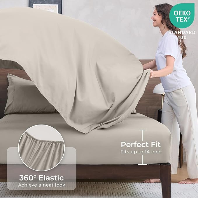 HEVUMYI Oatmeal Twin Comforter Set - Image 5