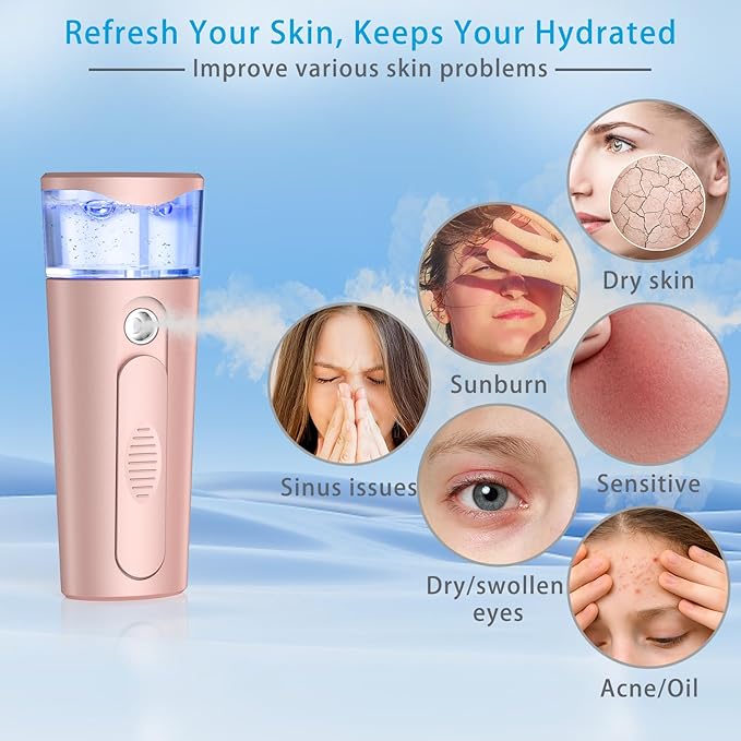 withthesun Portable Nano Face Mister, Facial Steamer, USB Rechargeable Cool - Image 2