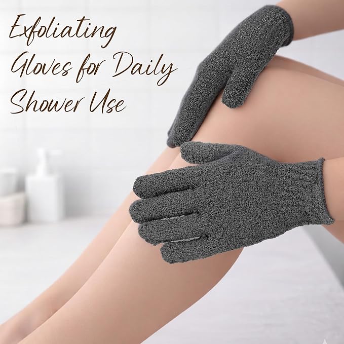4 Pairs Exfoliating Gloves for Shower, Shower Gloves, Body Scrubber, Korean - Image 4