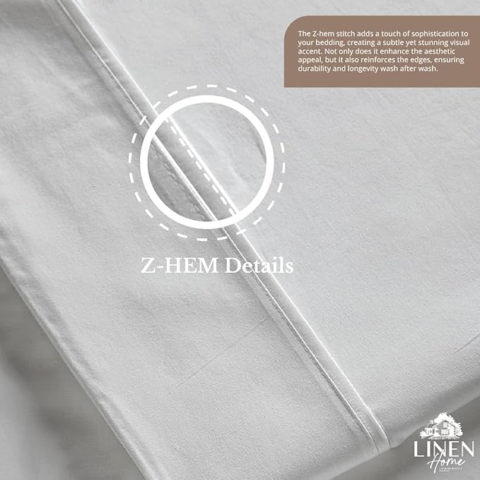 Linen Home 100% Cotton Percale 1 Flat Sheet, King Size - Image 5