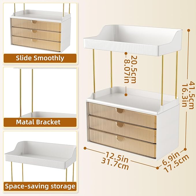 StorBin 2 Sets 6 Drawers Makeup Organizer – 5 Tier Bathroom Organizers and - Image 2