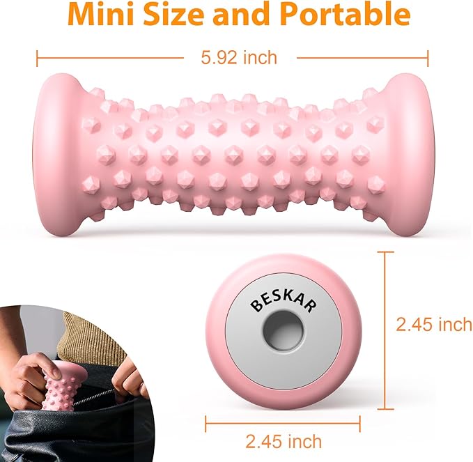 BESKAR Foot Massager Roller for Plantar Fasciitis Relief, Portable Feet Roller - Image 4
