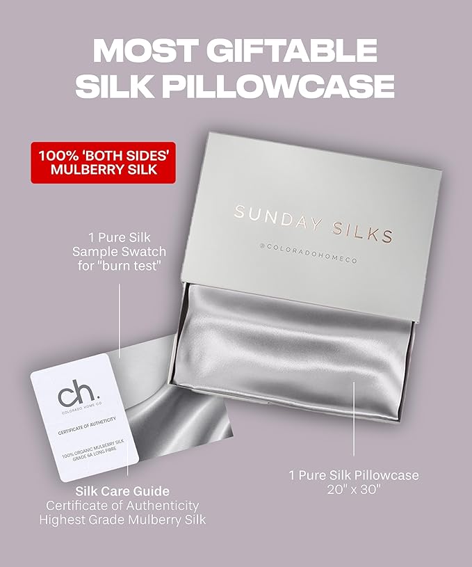 SUNDAYSILKS™ Premium Silk Pillow Cases | 100% Mulberry Silk Pillowcase - Image 6