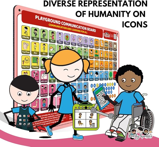 Weather-Proof Aluminum School Playground Communication Board for Autism - Outdoor Inclusive Communication Aid, Lightweight & Durable for Autism & Inclusive Play