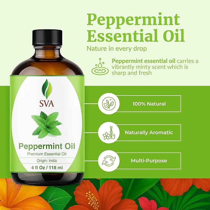 SVA Peppermint Essential Oil – 4 Fl Oz – 100% Natural Peppermint Oil - Image 2