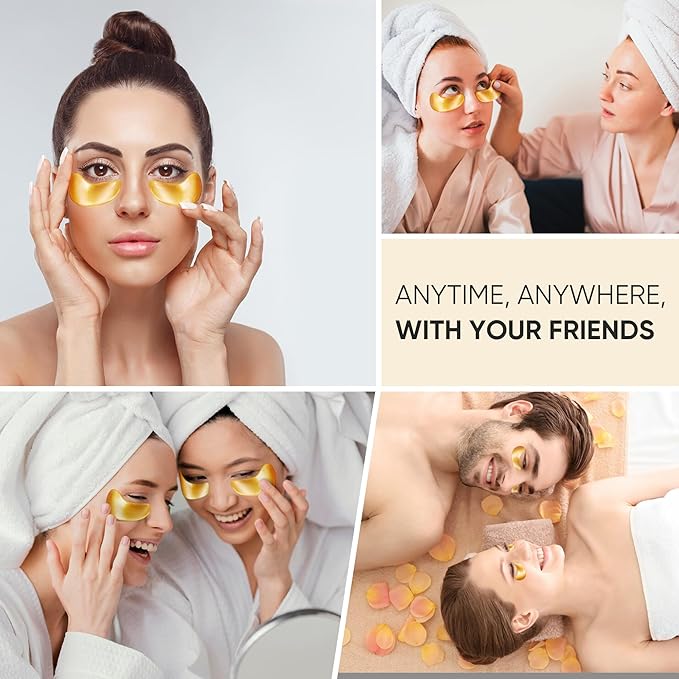 40 Pcs/20 Pairs 24K Gold Eye Mask Collagen Under Eye Mask Patches - Image 6