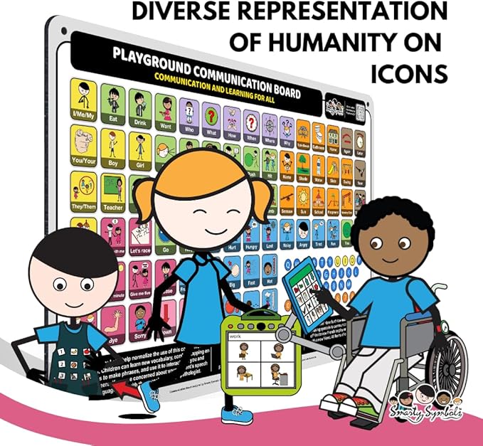 Weather-Proof Aluminum School Playground Communication Board for Autism - Outdoor Inclusive Communication Aid, Lightweight & Durable for Autism & Inclusive Play