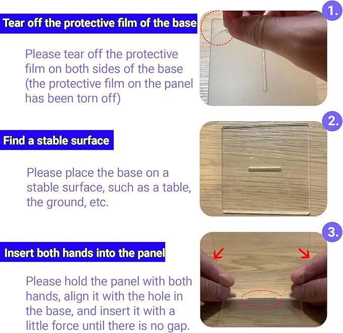 Removable Sticky Note Holder, Acrylic Desktop Memo Message Board, Transparent Portable Monitor Memo Stand for Any Computer and Laptop (2*Board+2*Base)