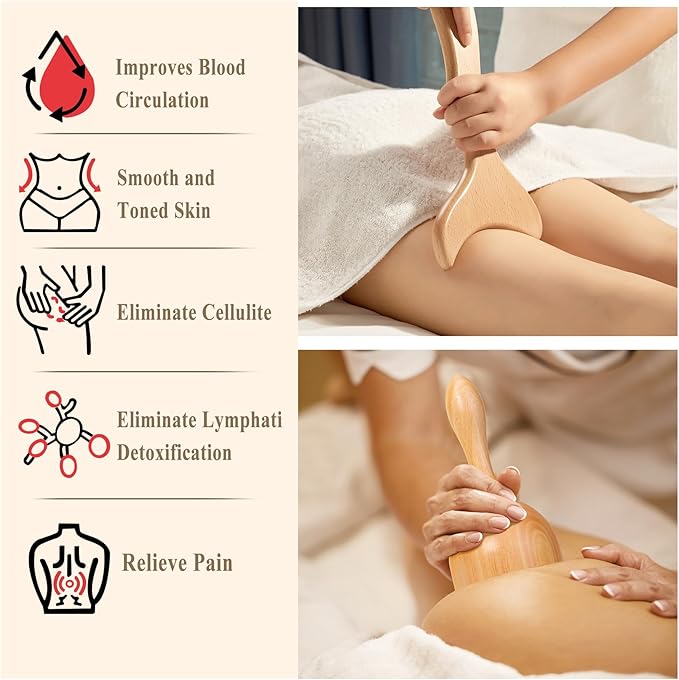 Xokocli 7-in-1 Wood Therapy Massage Tools Lymphatic Drainage Massager - Image 2
