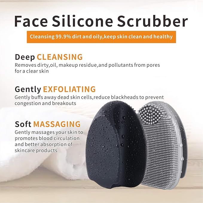 Soft Silicone Face Scrubber, Facial Cleansing Brush, Facial Exfoliation Scrub - Image 4