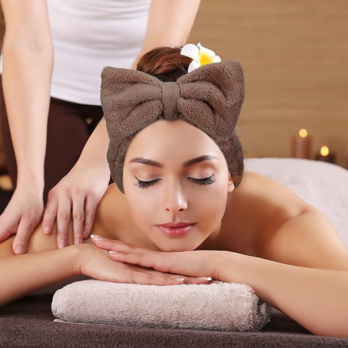 3 Pieces Wash Face Headband Makeup Spa Headband Towel Terry Hair Bands - Image 6