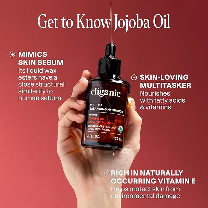Cliganic Organic Jojoba Oil, 100% Pure | Natural Cold Pressed Unrefined Hexane - Image 4