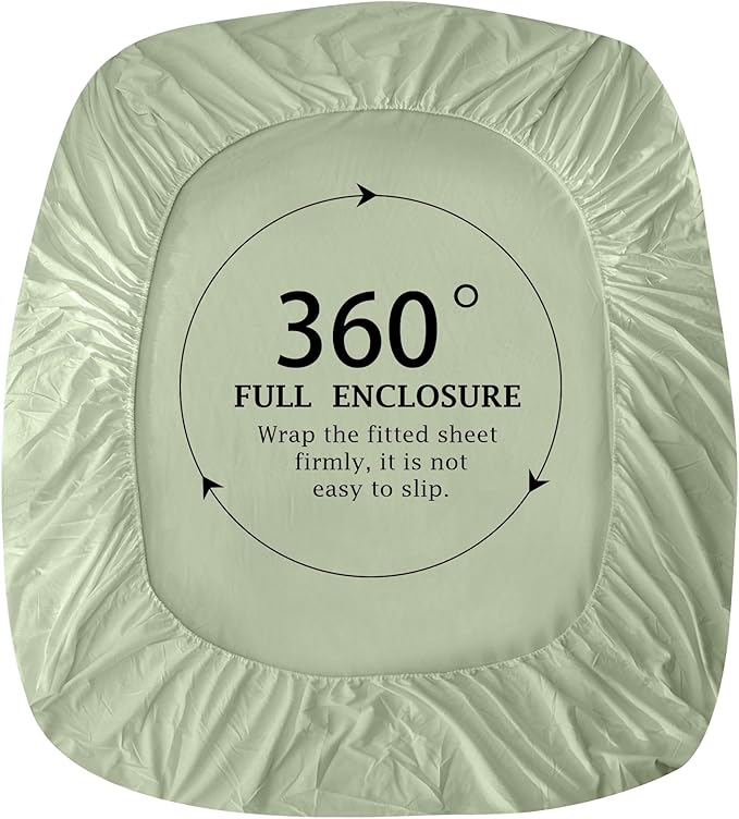FreshCulture Pure Cotton Fitted Sheets Twin Size, 300 Thread Count Percale - Image 4