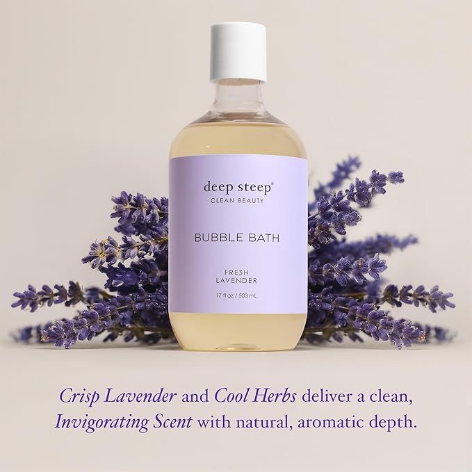Deep Steep Bubble Bath, Fresh Lavender 17 oz – Hypoallergenic, Clinically - Image 4