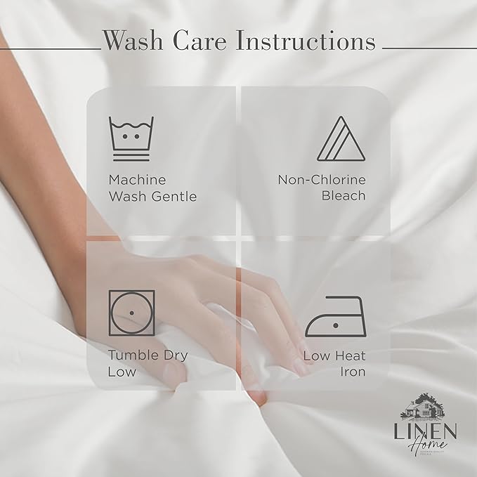 Linen Home 100% Cotton Percale King Size Sheets - Image 5