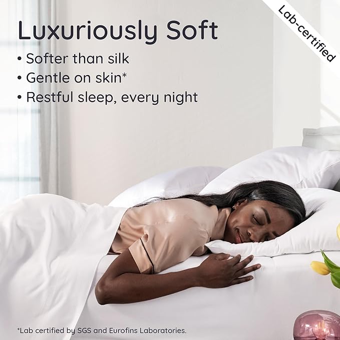 Bambaw 100% Viscose Derived from Bamboo Queen Size Sheet Set - Image 4