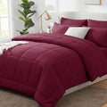 CozyLux King Size Comforter Set Burgundy, 7 Pieces Bed in a Bag, All Season by CozyLux
