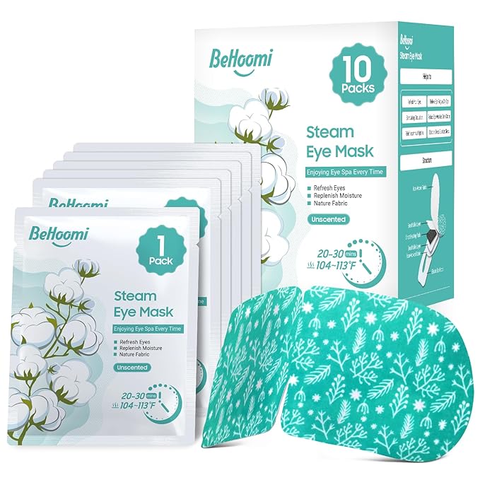 BeHoomi Steam Eye Mask, Self Heating Disposable SPA Warm Compress by BeHoomi