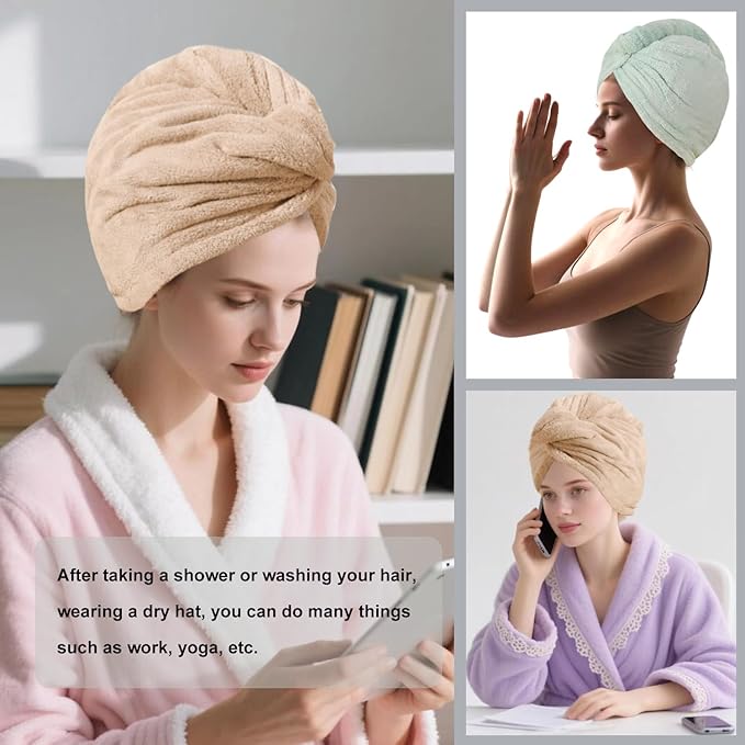 Microfiber Hair Drying Towel Wrap - Image 4