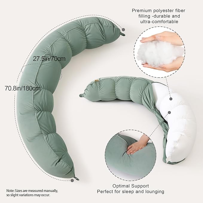 Peallow – Long Round Body Pillow - Image 3